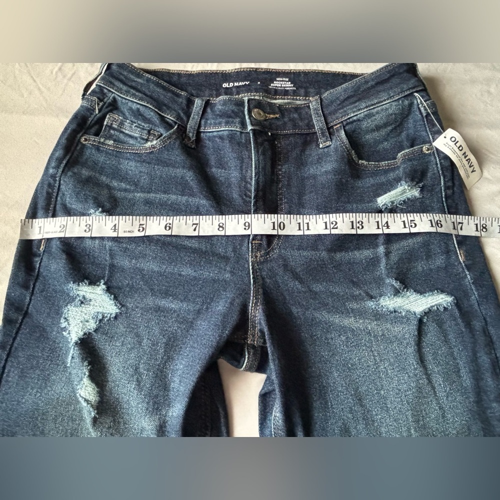 Old Navy High-Rise Rockstar Super Skinny Jeans - Dark Blue - Picture 6 of 7